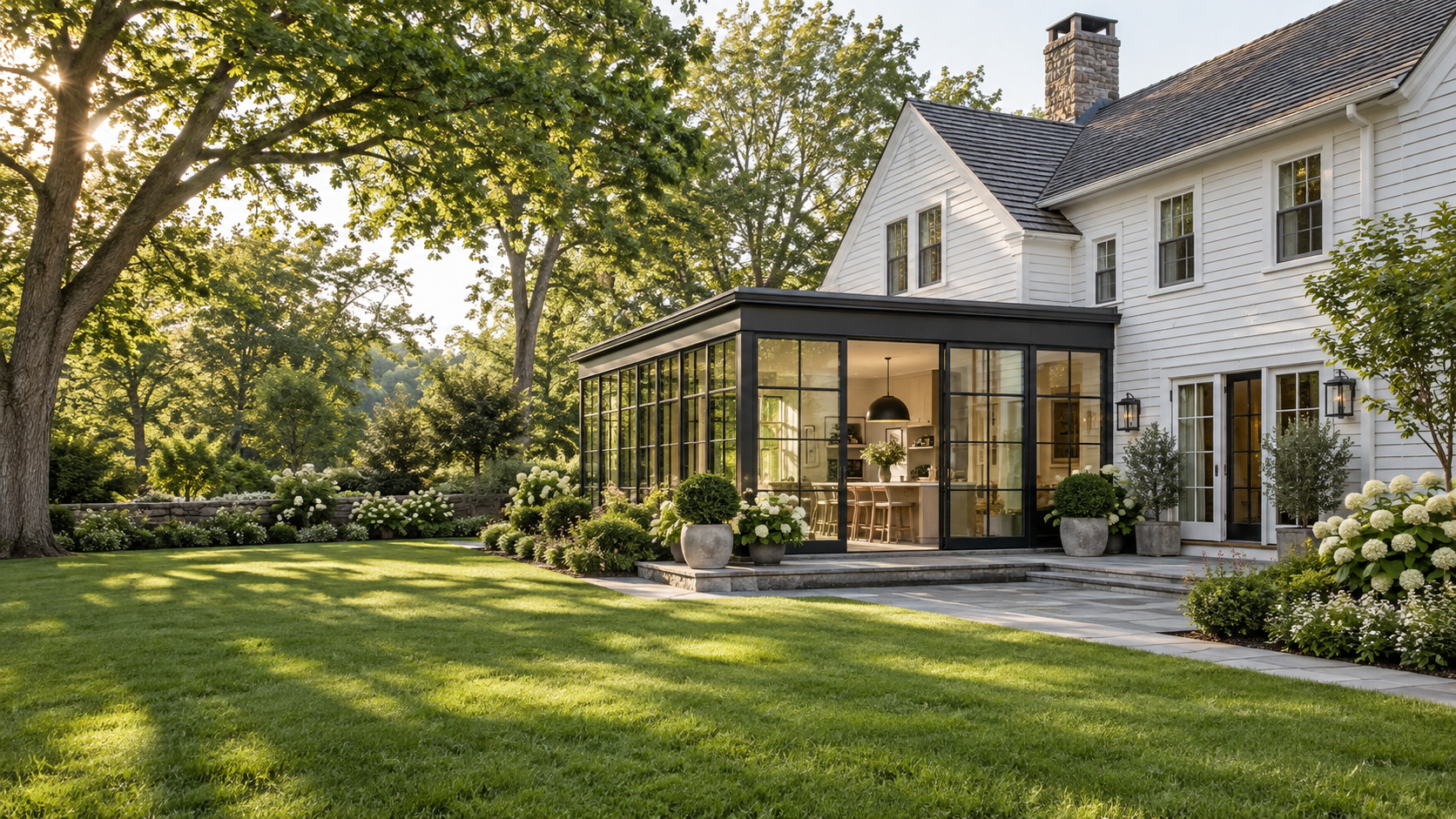 Architectural concept of a Connecticut home with a light-filled addition